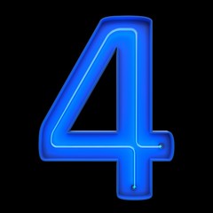 Fototapeta premium Numbers count neon tubes 3d illustration