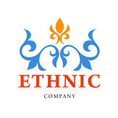 Vintage ethnik logo. Vector illustration