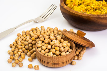 Dried chickpeas for hummus preparing