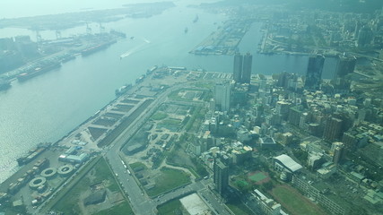 Skyline from above Tuntex skytower, 85 buidling