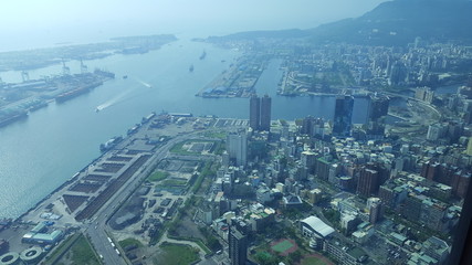 Skyline from above Tuntex skytower, 85 buidling