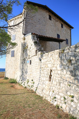 Historic town wall and fortress in Umag, Croatia