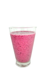 mixed berries with yogurt smoothies on white background