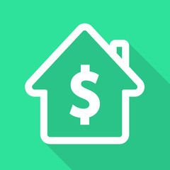 House with dollar sign flat design vector illustration