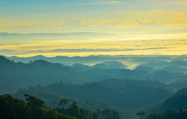 Fototapeta premium mountain and sky in morning