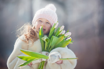 Beautiful girl in spring park