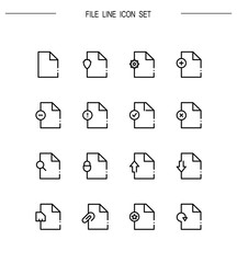 File flat icon set. 