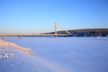 Kemijoki River in Rovaniemi, Finland