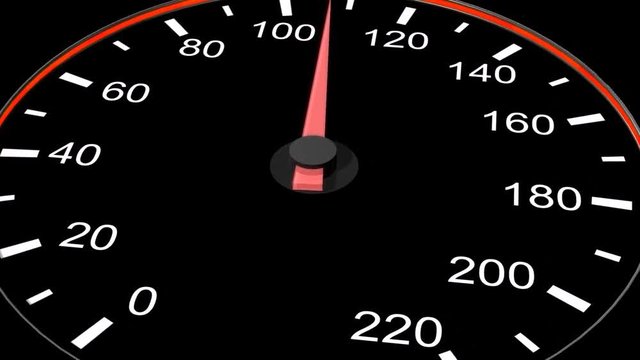 speedometer - close up of a modern accelerating  speedometer