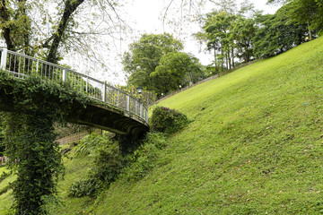 green park with skywalk