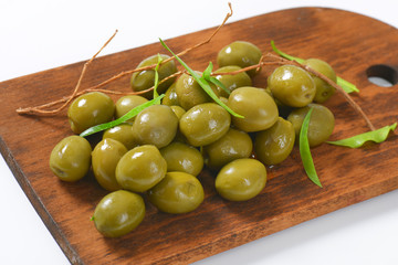 heap of green olives