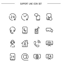 Support and help icon set