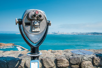 Binocular viewer of San Francisco Bay
