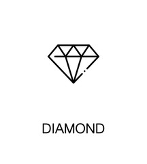 Fototapeta premium Diamond flat icon