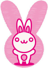 The stuffed toy of the rabbit