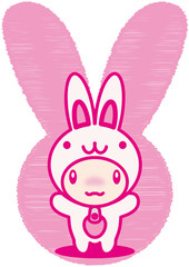 The stuffed toy of the rabbit