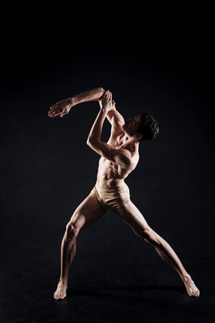 Ingenious dancer performing in the studio © zinkevych