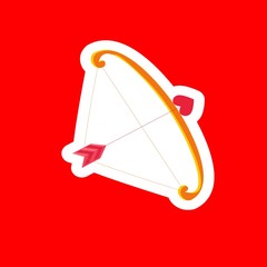 Holiday love arrow on a red background