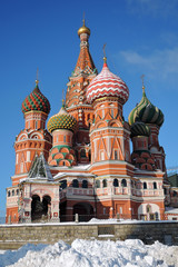 Fototapeta na wymiar Saint Basil's cathedral on the Red Square in Moscow. Color photo.