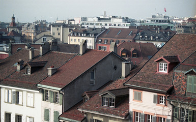 City peyhazh. Thun city's rooftops. Switzerland.