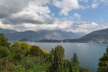 Fototapeta na wymiar View fom the hillside opposite Bellagio on Lake Como