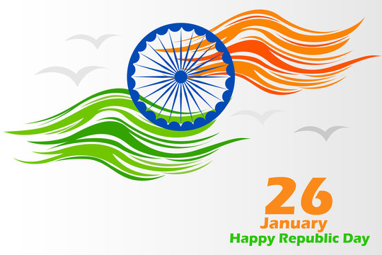 Indian tricolor flag background for Happy Republic Day