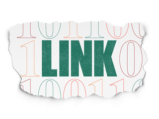 Web design concept: Link on Torn Paper background