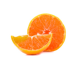 Orange mandarin or tangerine fruit isolated on white background