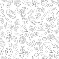 Fototapeta na wymiar Seamless Pattern with vegetables