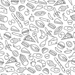 Seamless Pattern with Food.