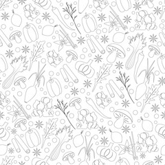 Seamless Pattern with Herbs And Spices