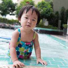 Toddler in the pool