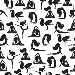 Seamless yoga pattern