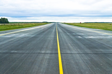 Fototapeta premium Asphalt road texture strip airport runway