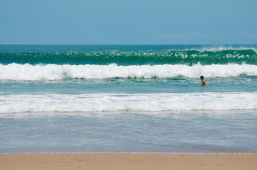Beach sand waves Indian Ocean green summer sun holidays
