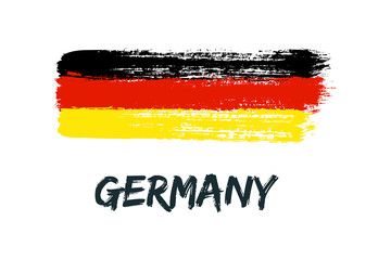 Germany flag paint brush strokes