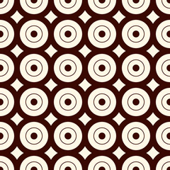 Fototapeta premium Outline seamless pattern with geometric figures. Repeated circles ornamental abstract background.