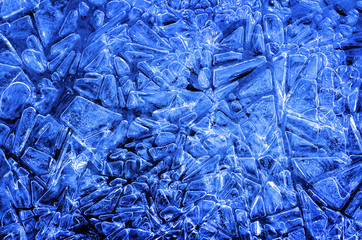 Ice crystals Patterns and Frozen Water
