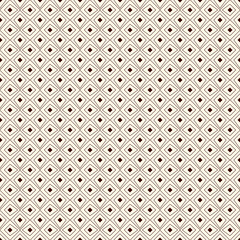 Outline seamless pattern with geometric figures. Ethnic wallpaper. Repeated rhombuses ornamental background