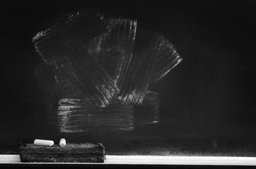 Chalkboard in School for Education With Eraser and Chalk Board