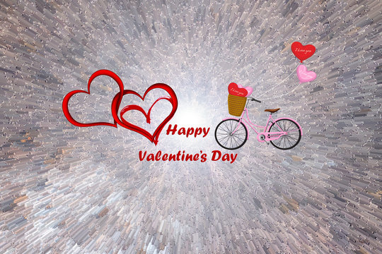 Valentine's Day Celebration, Greetings Sharing, Heart and Flowers on Background