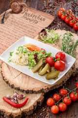 Pickles of tomato and cucumber