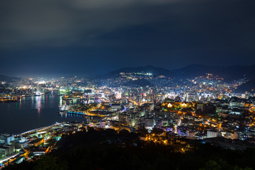 Fototapeta na wymiar Nagasaki city at night