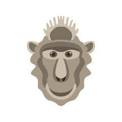 monkey head mask   vector illustration style Flat
