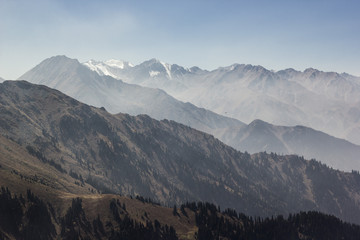 high mountains in Kazakhstan near Almaty city