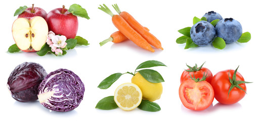 Obst und Gemüse Früchte Apfel Karotten Möhren Tomaten Beeren