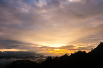 Fototapeta na wymiar Of Sunset And Mountai,Tak in Thailand