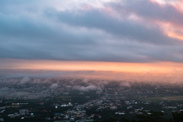 Sunrise at city of Chiang mai, Doi suthep Chiang Mai Thailand.
