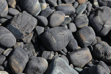 Soft feather against hard stones