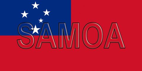 Fototapeta na wymiar Flag of Samoa Word